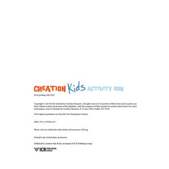 Creation Kids Activity Book 2