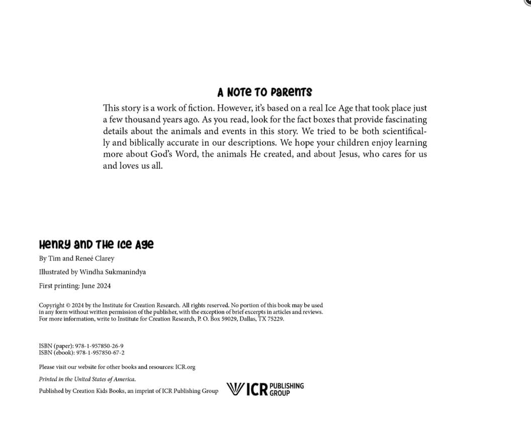 Henry and the Ice Age by Tim and Renee Clarey | ICR - Top 10 Children's - Image 3